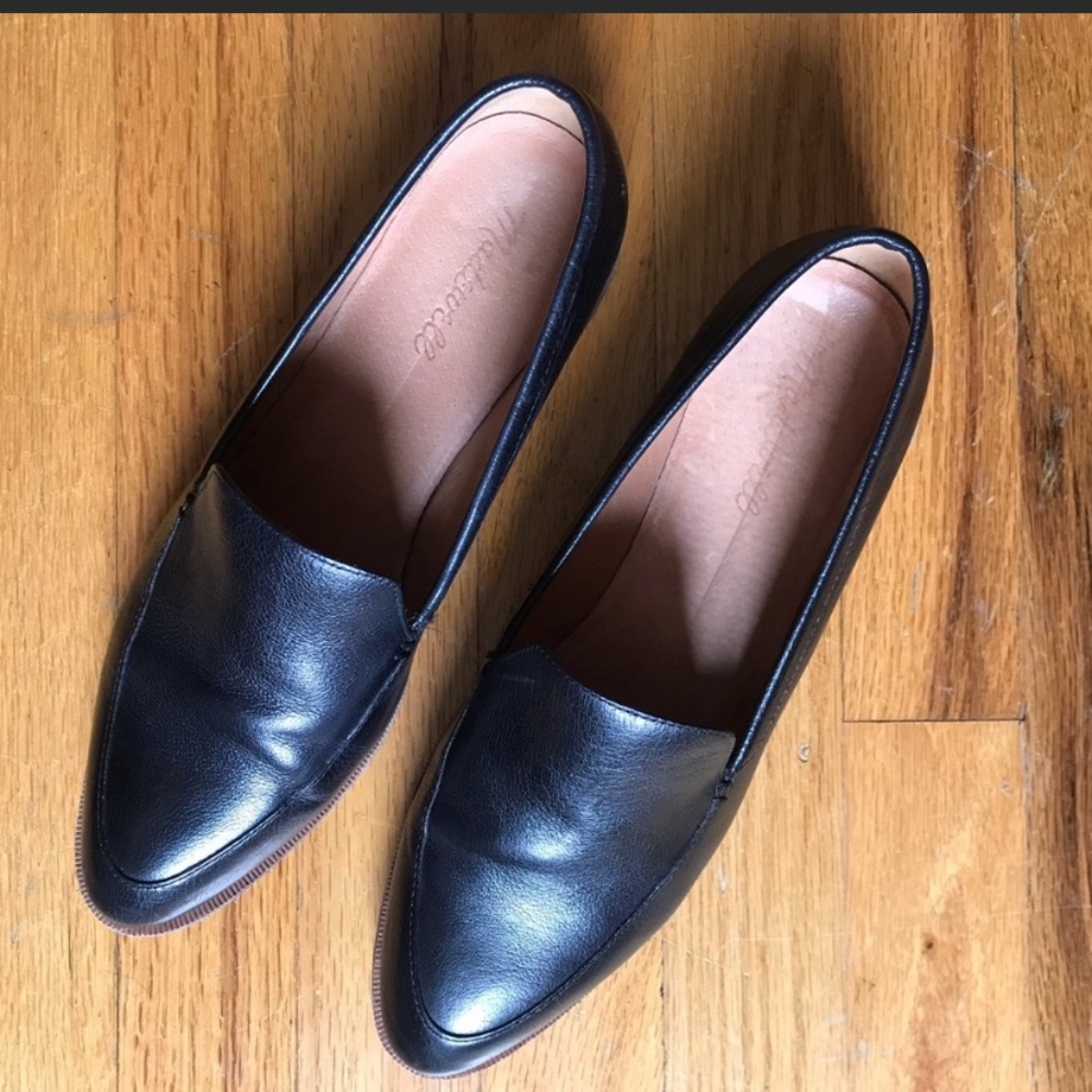 Madewell True Black Leather Frances Loafer 9